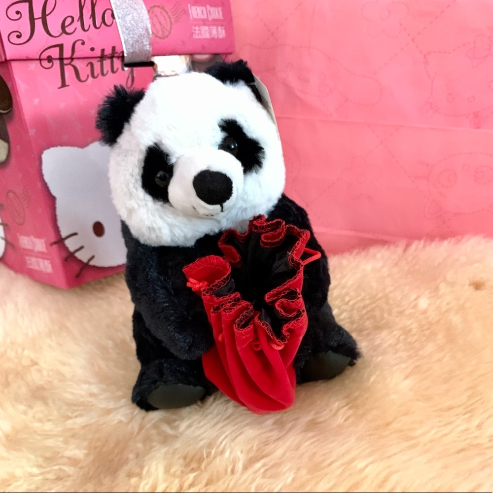 NWT Panda plush with attached jewelry pouch